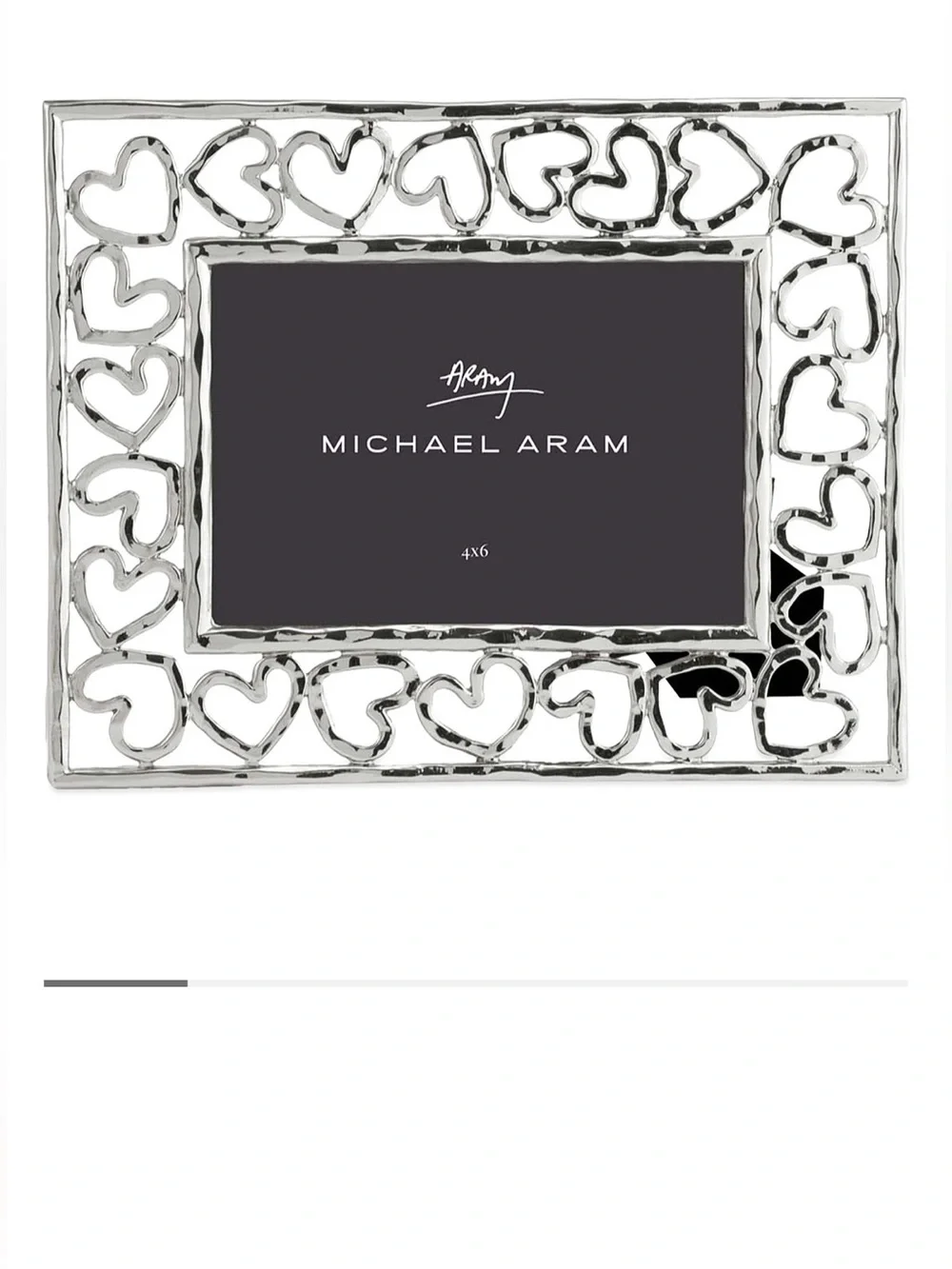 Michael Aram Silver Heart Photo Frame 4x6